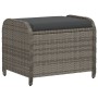 Taburete de jardín con cojín ratán sintético gris 58x46x46 cm de , Otomanas de exterior - Ref: Foro24-365734, Precio: 90,06 €...