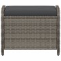 Taburete de jardín con cojín ratán sintético gris 58x46x46 cm de , Otomanas de exterior - Ref: Foro24-365734, Precio: 90,06 €...