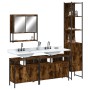 Set de muebles baño 4 pzas madera contrachapada roble ahumado de , Muebles de baño - Ref: Foro24-3214687, Precio: 225,73 €, D...