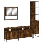 Set de muebles baño 4 pzas madera contrachapada roble ahumado de , Muebles de baño - Ref: Foro24-3214687, Precio: 225,73 €, D...