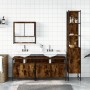 Set de muebles baño 4 pzas madera contrachapada roble ahumado de , Muebles de baño - Ref: Foro24-3214687, Precio: 225,73 €, D...