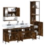 Set de muebles baño 4 pzas madera contrachapada roble ahumado de , Muebles de baño - Ref: Foro24-3214687, Precio: 225,73 €, D...