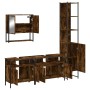Set de muebles baño 4 pzas madera contrachapada roble ahumado de , Muebles de baño - Ref: Foro24-3214687, Precio: 225,73 €, D...