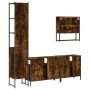 Set de muebles baño 4 pzas madera contrachapada roble ahumado de , Muebles de baño - Ref: Foro24-3214687, Precio: 225,73 €, D...