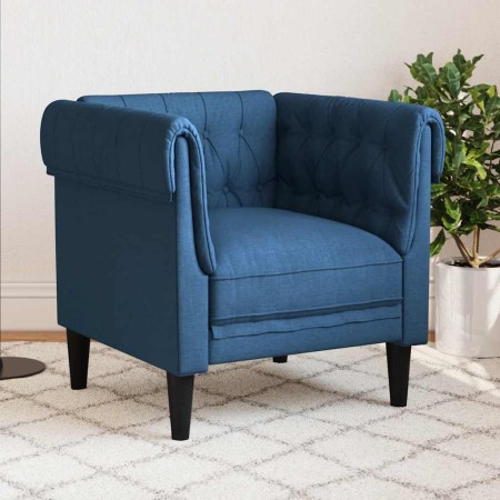 Sillón Chesterfield de tela azul de , Sofás - Ref: Foro24-372544, Precio: 201,30 €, Descuento: %