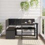 Sofá de jardín en forma de L con mesa y cojines ratán PE negro de , Conjuntos de jardín - Ref: Foro24-362347, Precio: 215,15 ...