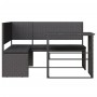 Sofá de jardín en forma de L con mesa y cojines ratán PE negro de , Conjuntos de jardín - Ref: Foro24-362347, Precio: 215,15 ...
