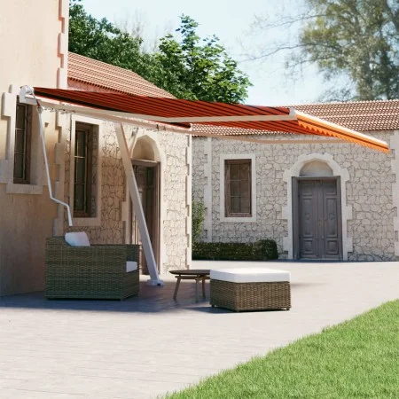 Toldo de pie automático naranja y marrón 450x300 cm de vidaXL, Toldos - Ref: Foro24-3069570, Precio: 505,65 €, Descuento: %