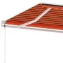 Toldo de pie automático naranja y marrón 450x300 cm de vidaXL, Toldos - Ref: Foro24-3069570, Precio: 505,65 €, Descuento: %