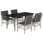 Set comedor de jardín 5 pzas cojines ratán sintético gris claro de , Conjuntos de jardín - Ref: Foro24-3212169, Precio: 508,7...