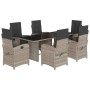 Set comedor jardín 7 pzas y cojines ratán sintético gris claro de , Conjuntos de jardín - Ref: Foro24-3212266, Precio: 954,79...