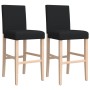Taburetes altos 2 uds madera maciza de caucho y tela de , Taburetes de cocina - Ref: Foro24-4006194, Precio: 111,21 €, Descue...