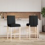 Taburetes altos 2 uds madera maciza de caucho y tela de , Taburetes de cocina - Ref: Foro24-4006194, Precio: 111,21 €, Descue...