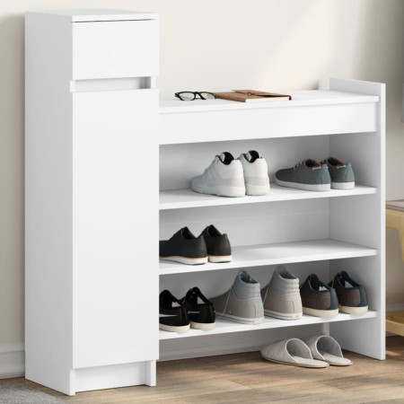 Mueble zapatero madera de ingeniería blanco 100,5x28x100 cm de , Zapateros y organizadores de calzado - Ref: Foro24-840422, P...