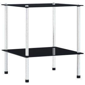 Estantería de 2 niveles vidrio templado negro 40x40x47cm en Librerías y estanterías | Comprar online en Foru.es