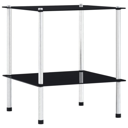Estantería de 2 niveles vidrio templado negro 40x40x47cm en Librerías y estanterías | Comprar online en Foru.es