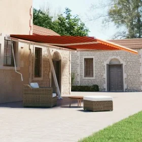 Orange and brown manual retractable foot awning 600x300 cm by vidaXL, Awnings - Ref: Foro24-3069600, Price: 638,64 €, Discoun...