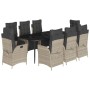 Set comedor de jardín 9 pzas cojines ratán sintético gris claro de , Conjuntos de jardín - Ref: Foro24-3213468, Precio: 1,00 ...