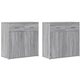 Aparadores 2 uds madera de ingeniería gris Sonoma 79x38x80 cm de , Aparadores - Ref: Foro24-3276621, Precio: 239,17 €, Descue...