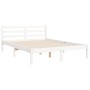Estructura de cama con cabecero madera maciza blanco 140x190 cm de vidaXL, Camas y somieres - Ref: Foro24-3194682, Precio: 13...