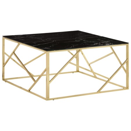 Mesa de centro dorada acero inoxidable y vidrio templado de , Mesas de centro - Ref: Foro24-349956, Precio: 231,58 €, Descuen...