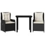 Set comedor de jardín 3 pzas con cojines ratán sintético negro de , Conjuntos de jardín - Ref: Foro24-3262833, Precio: 309,99...