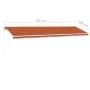 Toldo de pie retráctil manual naranja y marrón 600x300 cm de vidaXL, Toldos - Ref: Foro24-3069600, Precio: 638,64 €, Descuent...