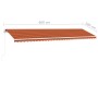 Toldo de pie retráctil manual naranja y marrón 600x300 cm de vidaXL, Toldos - Ref: Foro24-3069600, Precio: 674,96 €, Descuent...