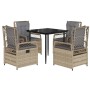 Set comedor de jardín 5 pzas con cojines ratán sintético beige de , Conjuntos de jardín - Ref: Foro24-3263000, Precio: 498,85...