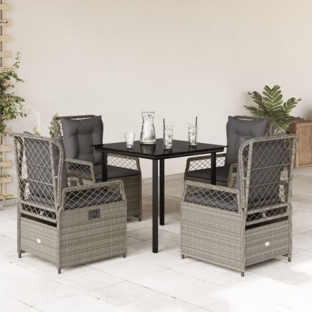 Set comedor de jardín 5 pzas cojines ratán sintético gris claro de , Conjuntos de jardín - Ref: Foro24-3263035, Precio: 454,4...