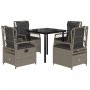 Set comedor de jardín 5 pzas cojines ratán sintético gris claro de , Conjuntos de jardín - Ref: Foro24-3263035, Precio: 454,4...
