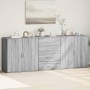 Aparadores 3 uds madera contrachapada gris Sonoma de , Aparadores - Ref: Foro24-3276614, Precio: 270,71 €, Descuento: %