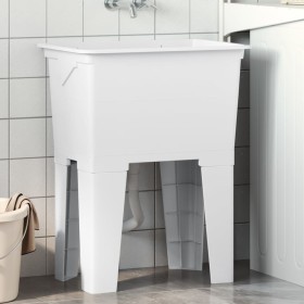 Fregadero de lavadero de resina blanco 59x41x75 cm de , Fregaderos - Ref: Foro24-4002799, Precio: 116,35 €, Descuento: %
