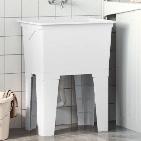 Fregadero de lavadero de resina blanco 59x41x75 cm de , Fregaderos - Ref: Foro24-4002799, Precio: 116,35 €, Descuento: %