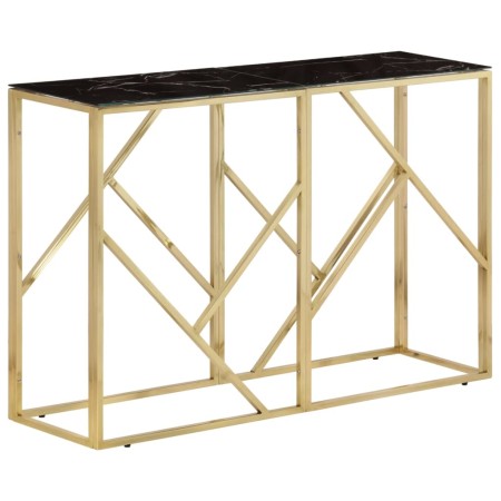 Mesa consola acero inoxidable dorado y vidrio templado de , Mesas auxiliares - Ref: Foro24-349996, Precio: 194,37 €, Descuent...