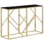Mesa consola acero inoxidable dorado y vidrio templado de , Mesas auxiliares - Ref: Foro24-349996, Precio: 194,37 €, Descuent...