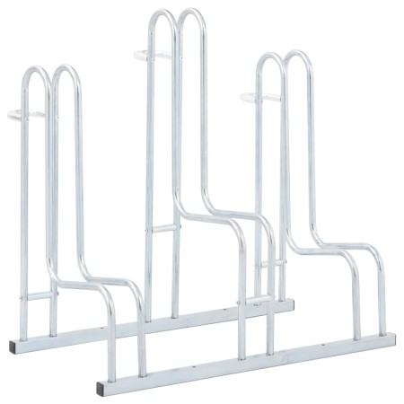 Soporte para 3 bicicletas suelo independiente acero galvanizado de , Bases y soportes para almacenar bicicletas - Ref: Foro24...