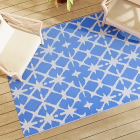 Alfombra de exterior ARAKIL azul y blanca 140x200 cm PP de , Protectores para exterior - Ref: Foro24-317028, Precio: 31,96 €,...