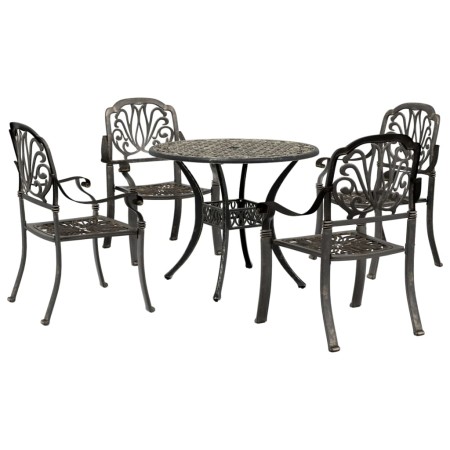 Juego de comedor de jardín 5 piezas aluminio fundido bronce de , Conjuntos de jardín - Ref: Foro24-3216326, Precio: 871,77 €,...