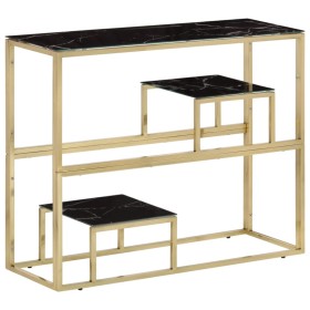 Mesa consola acero inoxidable dorado y vidrio templado de , Mesas auxiliares - Ref: Foro24-350012, Precio: 128,85 €, Descuent...