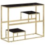 Mesa consola acero inoxidable dorado y vidrio templado de , Mesas auxiliares - Ref: Foro24-350012, Precio: 128,85 €, Descuent...