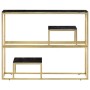 Mesa consola acero inoxidable dorado y vidrio templado de , Mesas auxiliares - Ref: Foro24-350012, Precio: 128,85 €, Descuent...