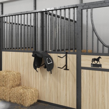 Soporte montura 2 brazos portátil con gancho brida hierro negro de , Soportes para sillas de montar - Ref: Foro24-172431, Pre...