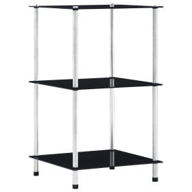 Estantería 3 niveles cristal templado negro 40x40x67 cm en Librerías y estanterías | Comprar online en Foru.es