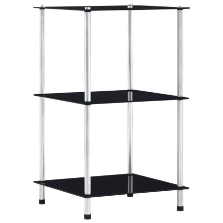 Estantería 3 niveles cristal templado negro 40x40x67 cm en Librerías y estanterías | Comprar online en Foru.es
