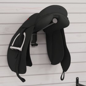 Soporte de silla montura de pared plegable hierro negro de , Soportes para sillas de montar - Ref: Foro24-172438, Precio: 18,...