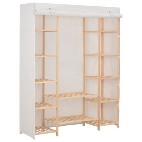 Armario de tela blanco 135x40x170 cm de , Armarios roperos - Ref: Foro24-248196, Precio: 149,54 €, Descuento: %
