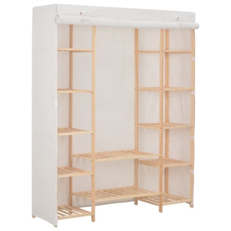 Armario de tela blanco 135x40x170 cm de , Armarios roperos - Ref: Foro24-248196, Precio: 149,54 €, Descuento: %