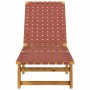 Tumbona de madera maciza de acacia y tela roja de , Tumbonas - Ref: Foro24-366508, Precio: 123,83 €, Descuento: %