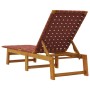 Tumbonas 2 unidades madera maciza de acacia y tela roja de , Tumbonas - Ref: Foro24-3214211, Precio: 238,12 €, Descuento: %